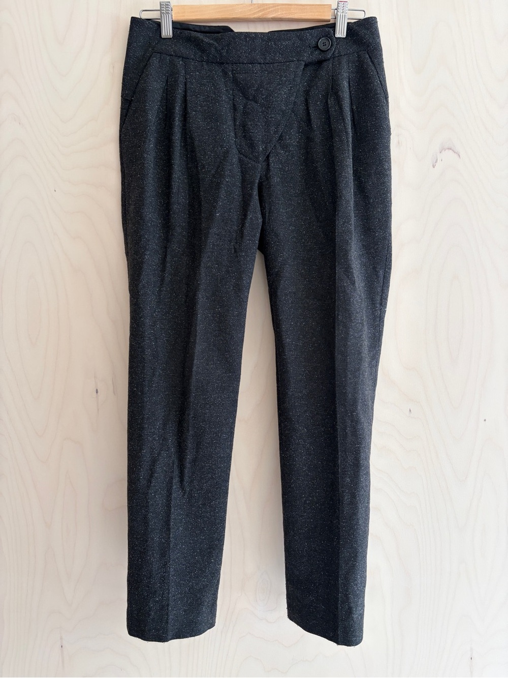 Wilfred Black Tweed Tailored Straight Leg Trousers